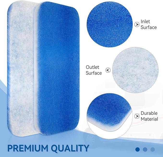 12.875” x 5.5” RV AC Air Filter Replacement Compatible with Entegra Luxury Fifth Wheel Air Conditioner - 4 Pack Air Conditioning Unit RV Foam Pad for Camper Vent MERV 6 AC 160g Filter, Blue