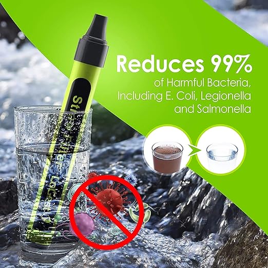 8 Pack Water Filter Straw - Water Purifying Device - Portable Personal Water Filtration Survival - for Emergency Kits Outdoor Activities and Hiking - Water Filter Camping Travel Survival Backpacking