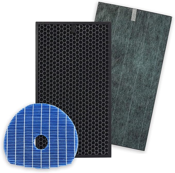PUREBURG Replacement Filter Set Compatible with Sharp KC-860U PlasmaCluster Air Purifier, H13 HEPA + Activated Carbon + Humidifier Filter