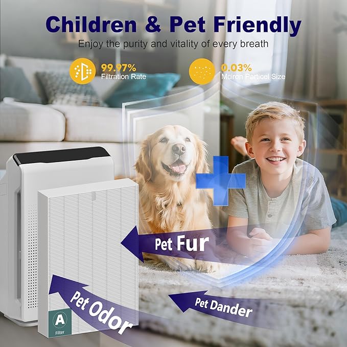 2 Pack 115115 HEPA Replacement Filter A for Winix PlasmaWave Air Purifier C535 5300 5300-2 5500 5500-2 6300 6300-2 P300 AM90 9000 5000 5000B C909 9800, H13 True HEPA Size 21 Filter