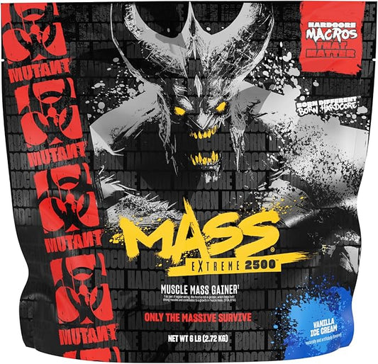 Mutant Mass Extreme Gainer – Whey Protein Powder – Build Muscle Size and Strength – High Density Clean Calories (Cookies and Cream, 6 lbs)
