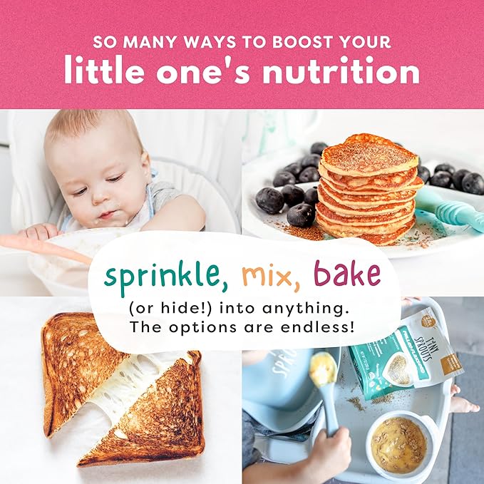 Superseed Variety Pack with Vitamin D + PROBIOTICS, Omega-3s Prebiotic Fiber Protein, Seeds for 6M+ Babies Toddlers & Kids for Immune & Digestive Support (7oz x 4 Pack - Flax, Chia, Hemp, Blend)