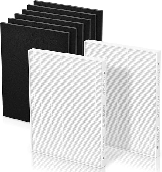 Aera Max 300 HEPA Filter Replacement Compatible with Fellowes Aeramax 290/300/DX95 Purifiers HEPA Air Filter 9287201, Also Fit AP-300PH HF-300, 2 HEPA & 6 Carbon Pre-Filter