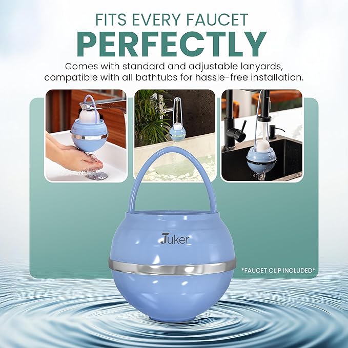 JUKER Bath Water Filter for Tub - 8 Stages-Bathtub Water Filter Removes Hundreds of Contaminants- Hard Water Softener- Improves Your Bath water for Healthier Skin, Hair and Nails Condition - Pantone