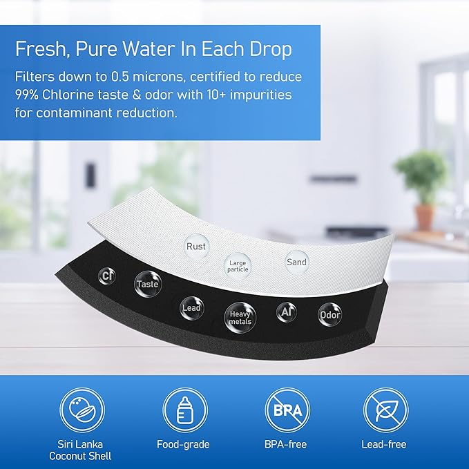 EDR1RXD1 Water Filter 1 Replacement, Compatible with WRS315SDHZ, WRS571CIHZ, WRS555SIHZ, WSF26C3EXF, WRS325SDHZ, WRF560SEHZ, WRF560SEHB, WRF560SEHW, WRF560SEHV, WRS555SIHW, WRS555SIHV, 1 Pack