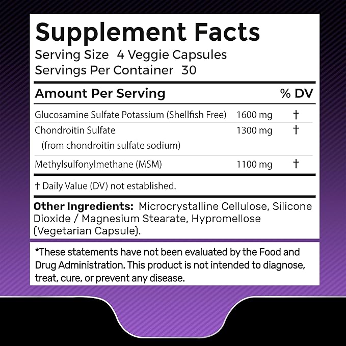 Glucosamine Chondroitin MSM - 4000mg - 240 Count
