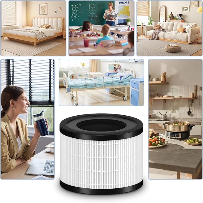 2 Packs AP-S0610L Replacement Filter Compatible with Mooka AP-S0610L Air Cleaner Purifier, 3-Stage Filtration System