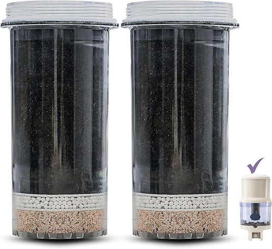 Gravity Water Filter Replacement Cartridge 1361 for Nikken PiMag Aqua Pour Water System,Alkaline Home Filtration System Parts & Accessories for Countertop Dispenser, Filtros de Agua para Tomar, 2 Pack