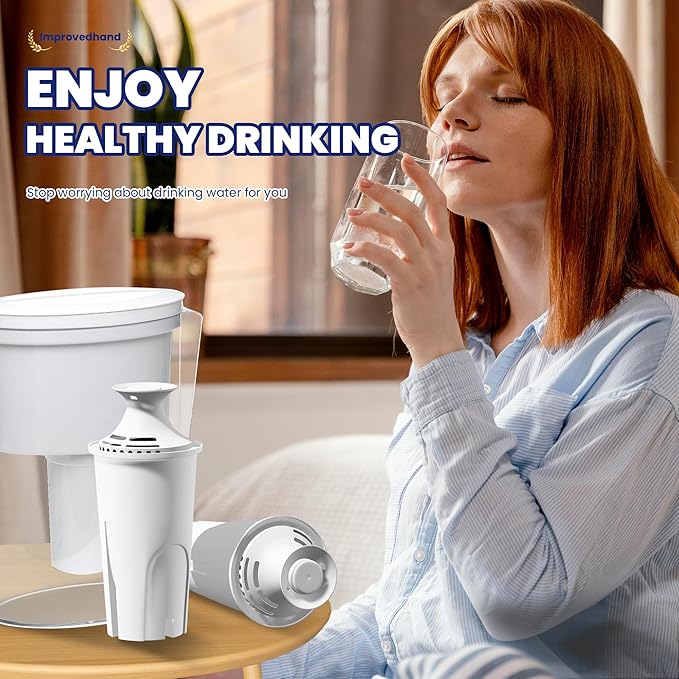 Improvedhand Water Filter Replacement Compatible with Brita Water Pitchers and Dispensers OB03, Classic 35557, Mavea 107007 and More, Pack of 3