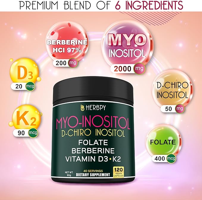Bundle 6in1 Citrus Bergamot Complex 120 Count & 6in1 Myo-inositol & D-Chiro Inositol Supplement for Women 120 Count - for Digestion, Relaxation, & Overall Health