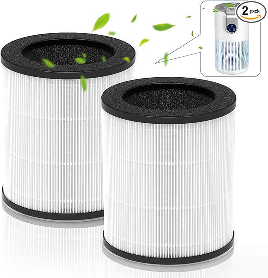 M03 Replacement Filter, Compatible with MOOKA M03 & B-D03 Air Purifier, 3-in-1 H13 True HEPA with activated Carbon Filter, 2-Pack