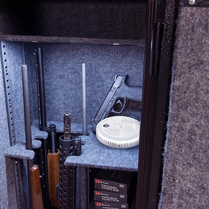 2-in-1 Rechargeable Dehumidifier with Motion Sensor LED Light, Perfect For Gun Safe, Gun Cabinet and other enclosed areas, ETL Approved (White)