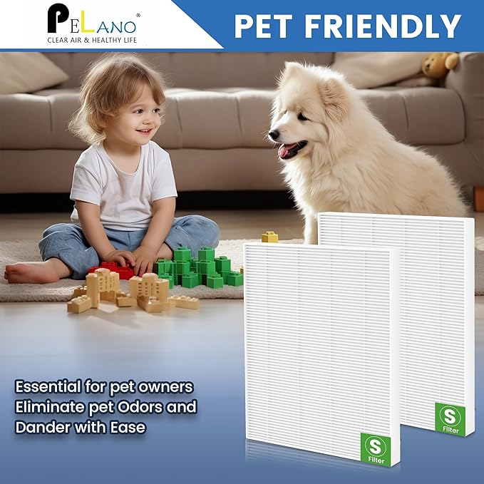 2 Pack C545 HEPA Replacement Filter S Compatible with Winix C545, B151, P150, 9300, Hepa Filter S, Part Number 1712-0096-00 and 2522-0058-00