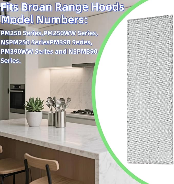 3 Pack S99010370 Range Hood Filter Replacement for Broan PM250, PM390, B08087922, AP5950107, SB08087661, 99010370, 2002603, Aluminum Grease Filter