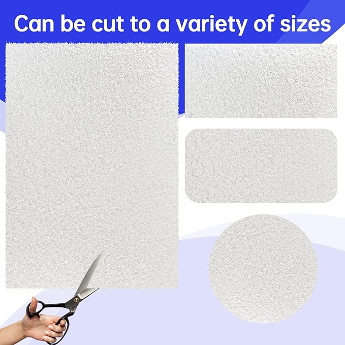 25x60 Inch DIY Cut to Size Material for AC/HVAC Furnace Filter and air Vents Filter, for Increasing The MERV Index（48PCs Adhesive Hook） White