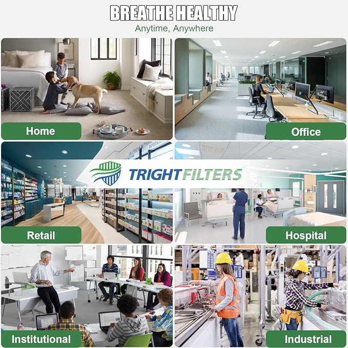 24x24x1 Air Filter 6 Pack, Durable MERV 8 Pleated Home HVAC AC Furnace Filters, Lightweight Compact Air Conditioner Filter Replacement