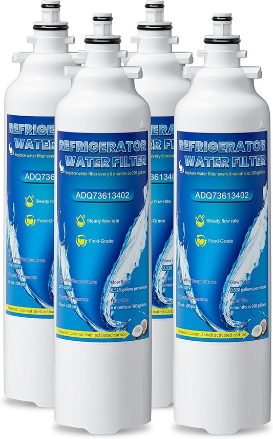 ADQ73613401 Replacement for LG LT800P, LT800PC, ADQ736134, ADQ73613402, Kenmore 9490, Kenmore 46-9490, Replacement Water Filters, Pack of 4
