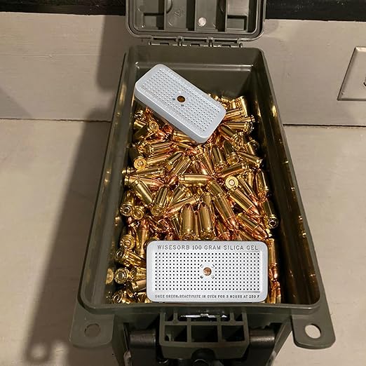 100 Gram 5 Pack Indicating Silica Gel Canister, Gun Safe Dehumidifier (Orange to Green), Reusable Desiccant Canister Dehumidifier