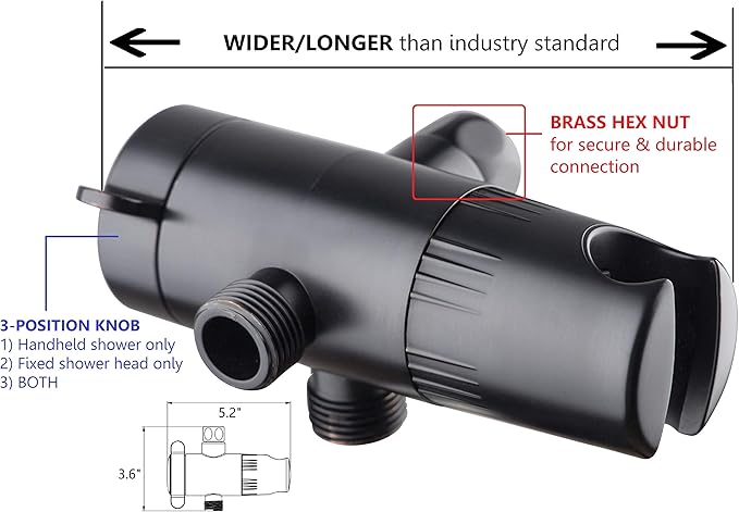 Anti-Clog High Pressure Large Oil Rubbed Bronze Dual Shower Head 5-inch 5-Settings Shower Head with Handheld Spray Combo + 5 Foot Stainless Steel Shower Hose w/ BRASS connectors