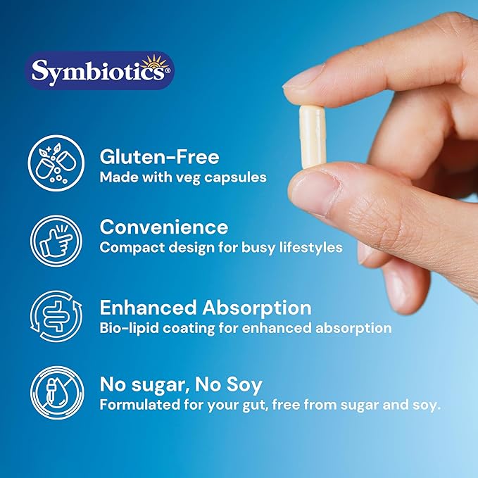 Symbiotics Colostrum 120ct Vegetable Capsules - Immunity Support - Lactoferrin Supplement & Colostrum Protein with Immunoglobulin - 25% lgG Antibodies - Gluten Free