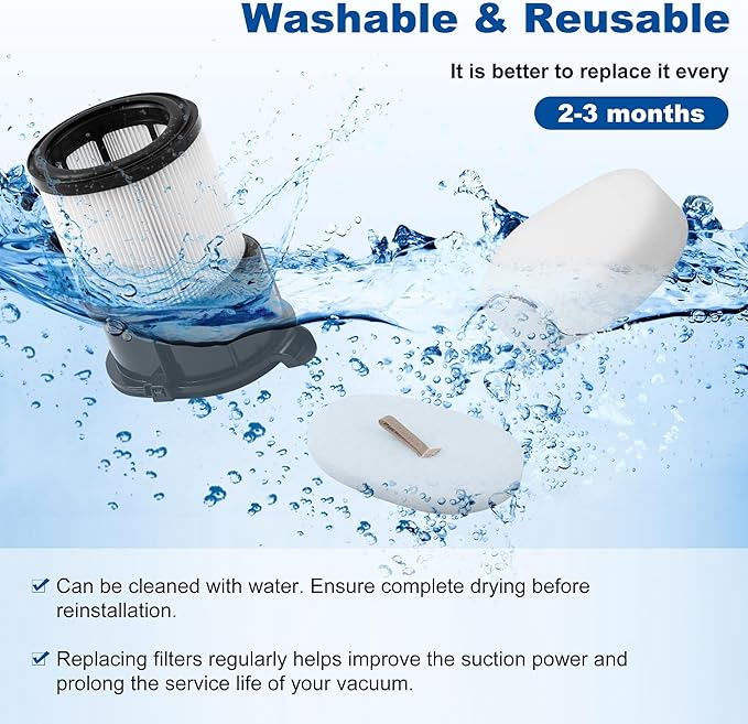 15 Pcs IP1251 IP3251 HEPA Filter Replacement Compatible with Shark Cordless PowerDetect Clean and Empty Lightweight Stick Vacuum, 2 Post-Motor HEPA Filter, 6 Pre-Motor Filter sets, 1 Cleaning Brush