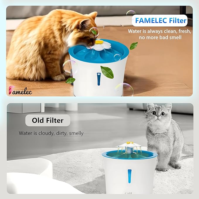 12 Pack Water Filters for Catit Fountain Filter Replacement, for 3L Water Fountain Filter Compatible with Cat it Design Senses, Flower Water Pet Pountain, More Activated Carbons