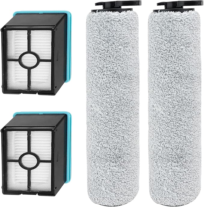 3881 Replacement Roller Brush Filter for Bissell Crosswave HF2/3845N/3831 Floor Scrubber Vacuum, for Bissell Crosswave Replacement Parts, 2 Roller Brush Replacement 2 HEPA Filter