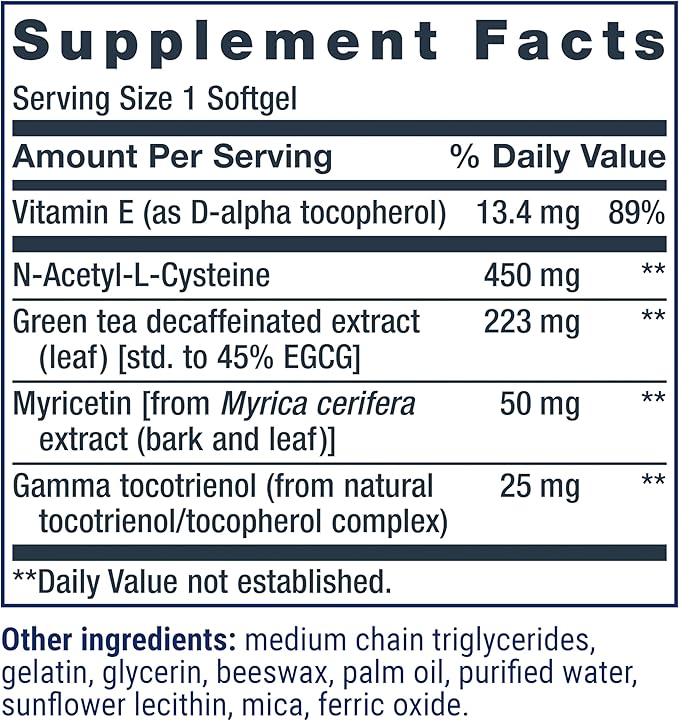 Life Extension GEROPROTECT® Ageless Cell™, Cellular Health, Healthy Aging, Vitamin E, N-Acetyl-L-cysteine, Green Tea Extract, myricetin, Gluten Free, Non-GMO, 30 softgels