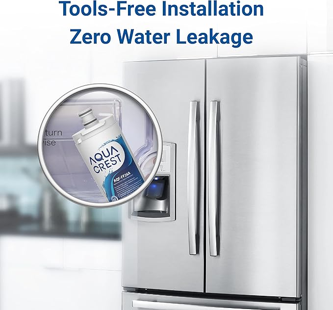 AQUA CREST Replacement 640565 Refrigerator Water Filter, Compatible with Bosch 640565, EVOLFLTR10 AP3961137, 3M Cuno CS-52, Whirlpool WHKF-R-PLUS, Pack of 3