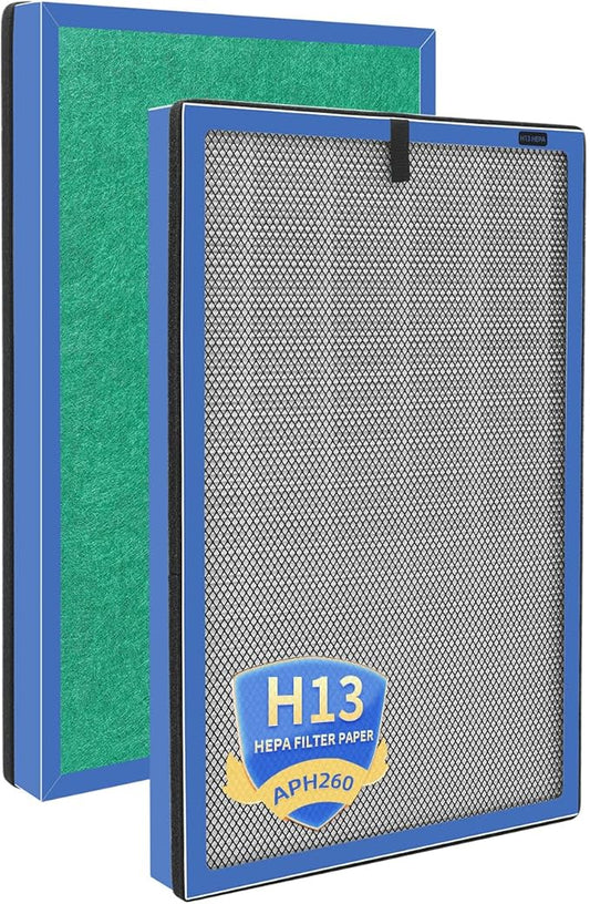 APH260 Replacement Filter Compatible with Pure Morning APH260 APH320 Air Purifiers,3-In-1 HEPA Activated Carbon(2-Pack)