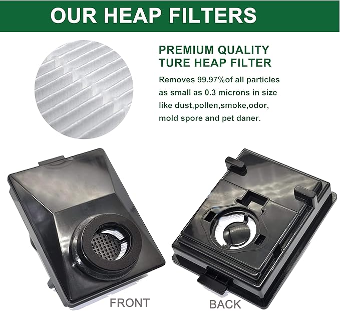 EZ SPARES HEPA Filters Compitable with Rainbow E2 HEPA Style Fits E2-Series,for Part R12179 & R12647B Attachment,Washable and Reusable(2pcs)