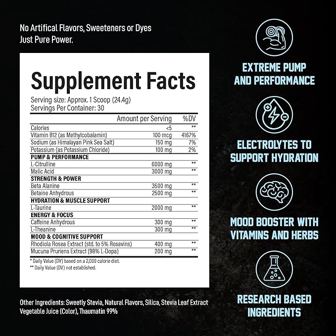 Voyager Pre-Workout Rocket Razz – Creatine-Free Powder w/L-Citrulline, Beta-Alanine, Caffeine – Supports Energy, Endurance & Focus – 30 Servings – No Artificial Fillers – GMP Certified