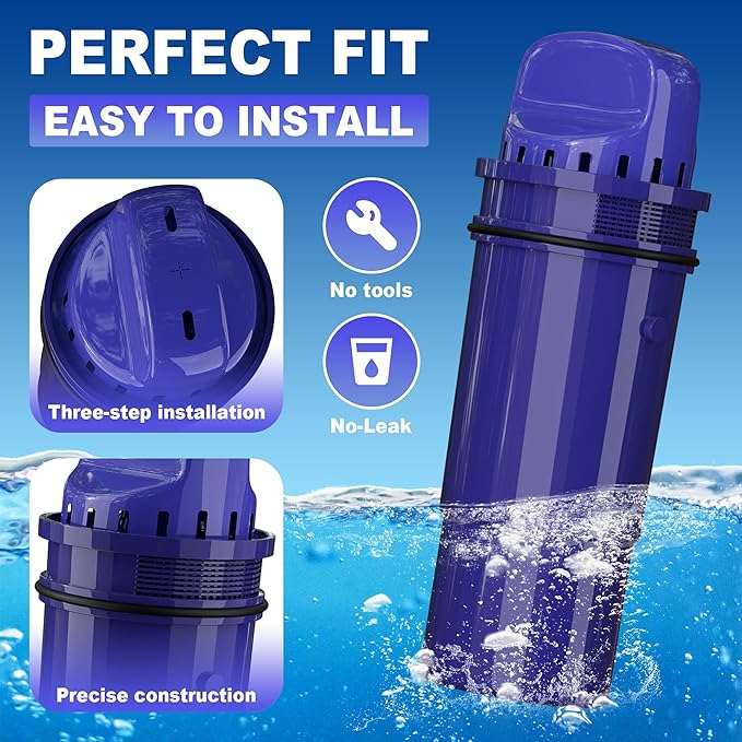 Water Filter Replacement for PUR Pitchers & Dispensers, CRF-950Z, PPF900Z, PPF951K, 4-in-1 Filter System, Reduce Chlorine, PFOA and PFOS, Odor, 3 Pack,By NUTTUTO