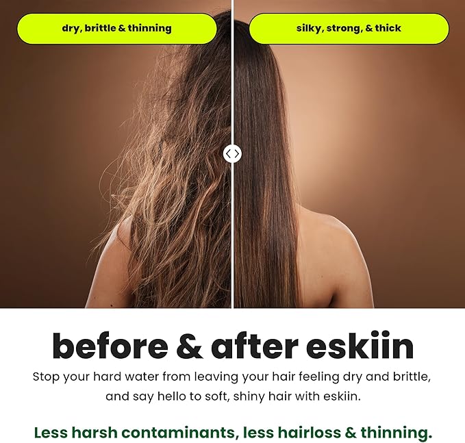 Shower Head Water Filter Replacement For The Eskiin Showerhead - High Pressure Shower Heads Replacement For Smooth Hair & Skin - Replacement Cartridge Fits The Eskiin Filtered Shower Head