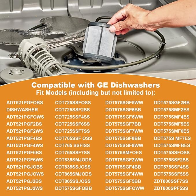 WD49X24057 Dishwasher Ultra Fine Filter Kit Replacement, Compatible With GE Dishwashers WD12X10416 WD12X20107 WD12X21976 WD12X22560 WD12X23736 WD12X20340 WD12X21676 WD12X20549