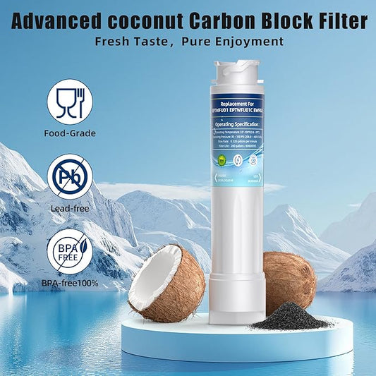 EPTWFU01 Water Filter Replacement,Water Filter Compatible with Frigi-daire EPTWFU01, EWF02, Pure Source Ultra II,Pack of 3