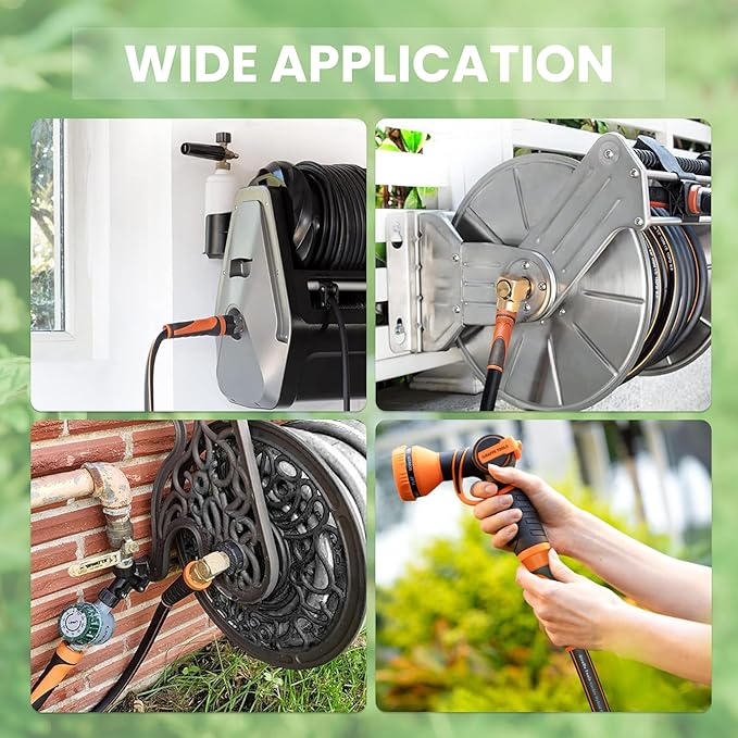 Giraffe Tools Garden Leader Hose 5/8 inch x 2.5ft, Short Water Hose Heavy Duty, Flexible, Lightweight Hybrid Hose with Bend Protection, Male to Female Fittings