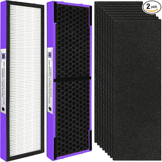 【Upgraded】FLT4850PT HEPA Filter B Pet Replacement Compatible with G-Guardian Air Purifier AC4825 AC4825E AC4300 AC4800 AC4900 AC4850,2 True H13 HEPA with Activated Carbon Filter+8 Pre-Filters,#FLT4825