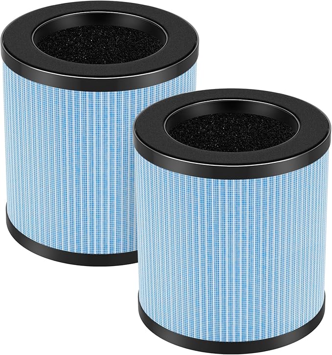OFFICIAL MJ002H Replacement Filter Compatible with POMORON MJ002H Air Puri-fier, H13 True Hepa Filter, Activated Carbon, Multi-Layer Filter, Compare Part MJ002H-RF, 2 Pack