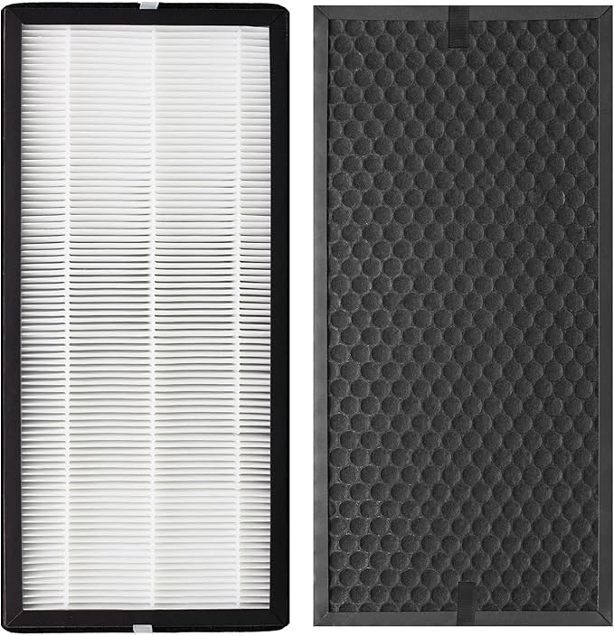 XD6065 Activated Carbon & XD6075 True HEPA Replacement Filter, Compatible with Rowenta PU4020 Intense Pure Air Purifiers, 1 Carbon Odor Eliminator & 1 True HEPA Allergen Remover