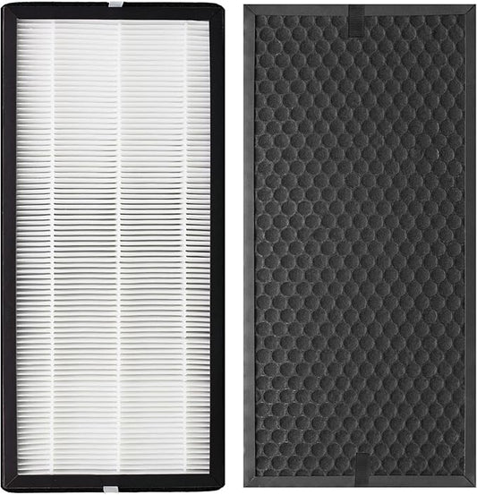 XD6065 Activated Carbon & XD6075 True HEPA Replacement Filter, Compatible with Rowenta PU4020 Intense Pure Air Purifiers, 1 Carbon Odor Eliminator & 1 True HEPA Allergen Remover