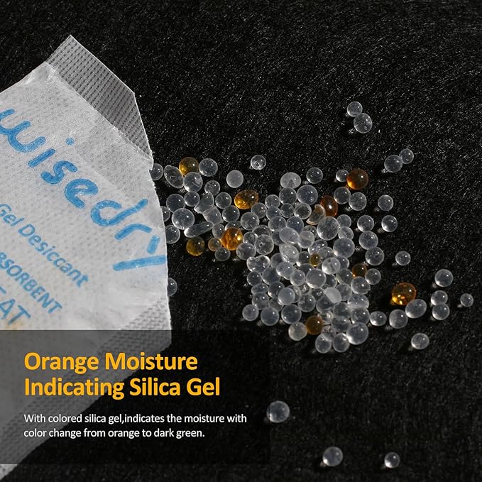 wisedry 10 Gram [30 Packs] Silica Gel Desiccant Packets Reusable for Moisture with Color Indicating Rechargeable Small Dessicant Packs Food Grade