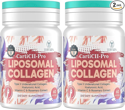 Liposomal Collagen Joint Support Supplement - Undenatured Type II Collagen for Men & Women with Hyaluronic Acid & Vitamin C for Joints Health & Mobility, 120 Softgels