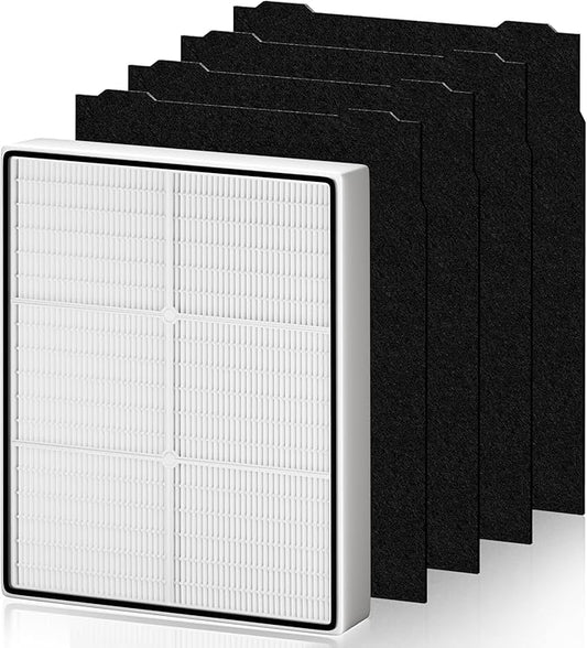 AP510 & AP450 Replacement Filter for Whirlpool Whispure 1183054K 8171434K AP450 AP510 AP51030K AP51030KB AP45030K WP500 WP1000 Air Purifier, 1 True HEPA Filter + 4 Activated Carbon Pre-Filters