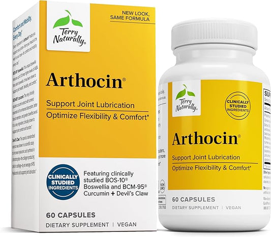 Terry Naturally Arthocin - Boswellia Serrata Capsules with Devil's Claw & Curcumin - Supplement to Support Joint & Spine Health - Herbal Supplement Aids Comfort & Absorption - 60 Capsules