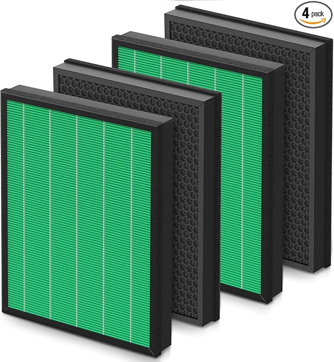 400/400S Replacement Filter for Coway AIRMEGA Max2 400 400S 400(G) 400S(G) Air Purifier, Max2 Green HEPA and Active Carbon Filter Set, AP-2015-FP, 2 Set