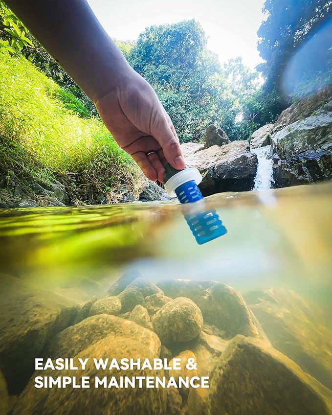 Water Filter Replacement Cartridge, 42mm Filter Twist Cap Compatible with BeFree, Water Filtration Accessory for Camping, Hiking, Endurance Sports, Travel, and Trail Running