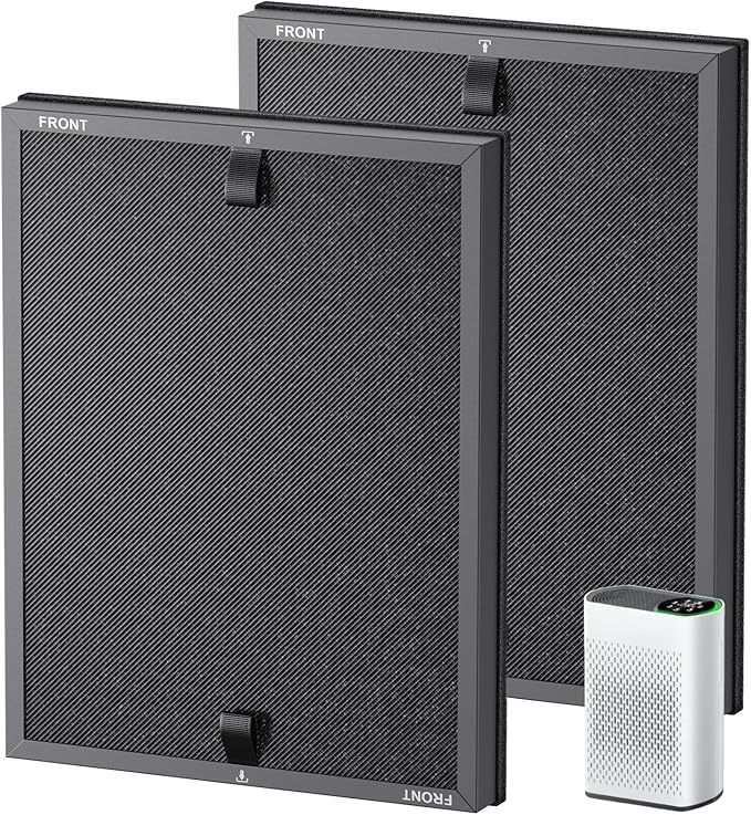 HAP602 Replacement Filters for ECOSELF HAP602/ HAP602WF Air Purifier, 3-IN-1 HAP602 Hepa Filter Replacement, High-Efficient Filtration for Home, 2 Pack