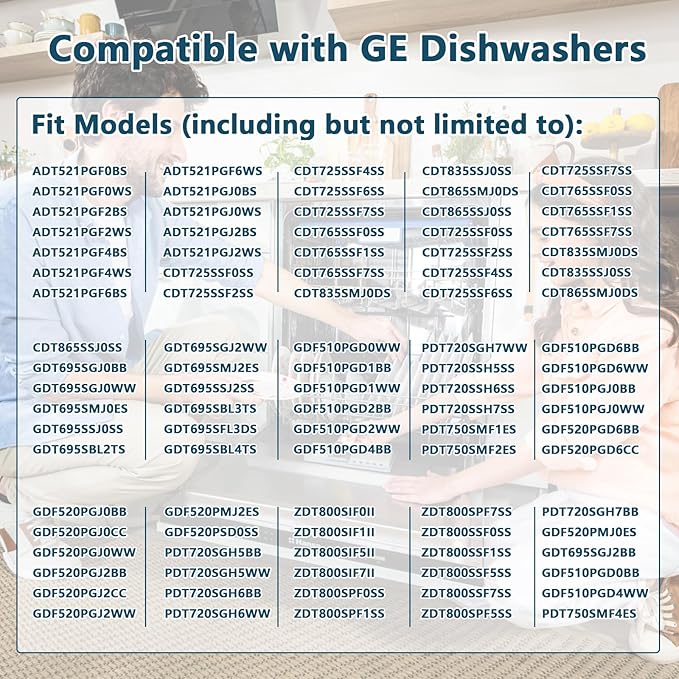 WD49X24057 Dishwasher Ultra Fine Filter Kit Compatible with GE Hotpoint, Fine Filter Replace WD12X10416, WD12X20107 WD12X21676 WD12X21976 WD12X23736 GDT550PYR7FS DDT595SBL5TS GDT655SMJ2ES