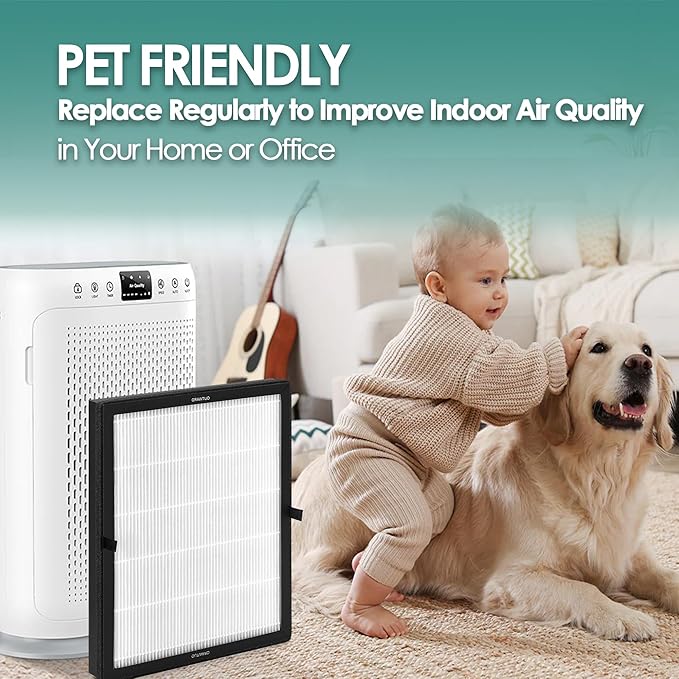 2-Pack E-200 Filter Replacement Kit Compatible with LUNINO Air Purifier Replacement Filter DSHAAPO04FE for LUNINO Air Purifier E-200, 3-in-1 Filtration, 2 High-Efficiency Filter & 6 Aromatherapy Pad